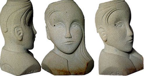 "Deux-en-une" Sculpture en pierre grès de Coupiac (Sud-Aveyron)